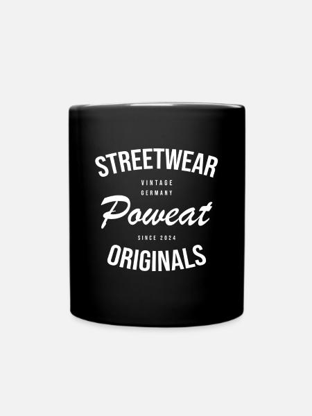 Vintage Poweat Streetwear - Tasse einfarbig - Schwarz