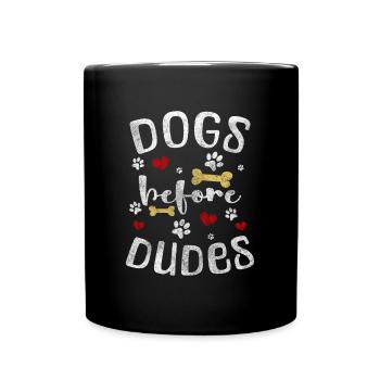 Hunde Pfoten Hundehalter - Tasse einfarbig - Schwarz - Vorne
