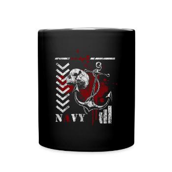 Trash Polka Entwurf Rot - Tasse einfarbig - Schwarz - Vorne