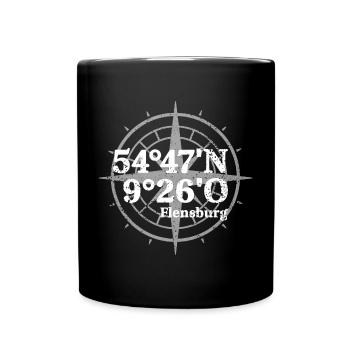 Flensburg Coordinates Souvenir - Full Colour Mug - black - Front