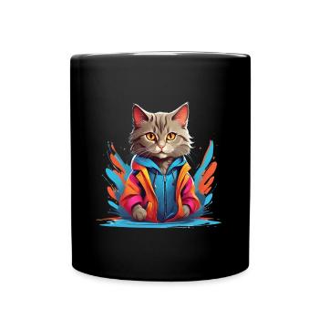 Urban Feline Radiance - Full Colour Mug - black - Front