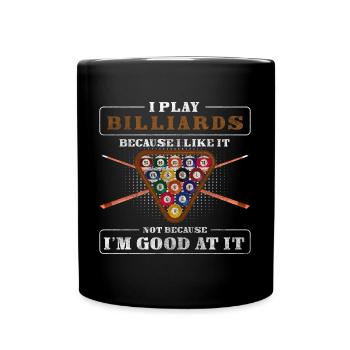Billiard Hobby Der Meister - Tasse einfarbig - Schwarz - Vorne
