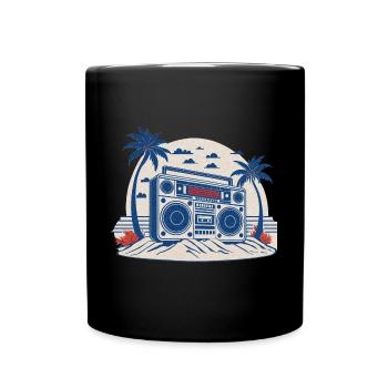 Vintage Music Boombox - Full Colour Mug - black - Front