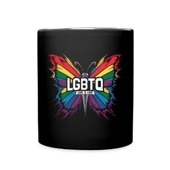 LGBTQ love is love butterfly - Full Colour Mug - black - Front