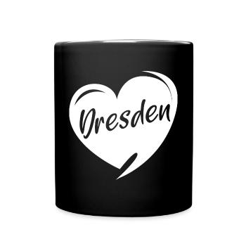 Cœur de Dresde Église Notre-Dame Symbole de l’amour Logo de la ville - Mug uni - noir - Devant