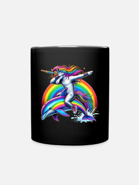 Lustiges Dabbing Einhorn Bauer Tierliebhaber Dab - Tasse einfarbig - Schwarz