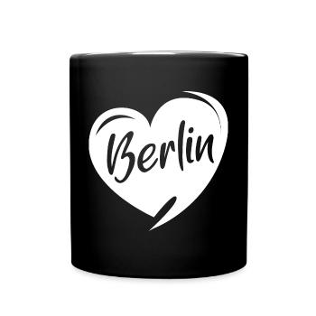 Berlin Liebe Herz Symbol Logo Illustration Stadt - Tasse einfarbig - Schwarz - Vorne