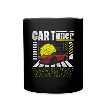 Auto Mechaniker Treffen Garage - Tasse einfarbig - Schwarz - Vorne