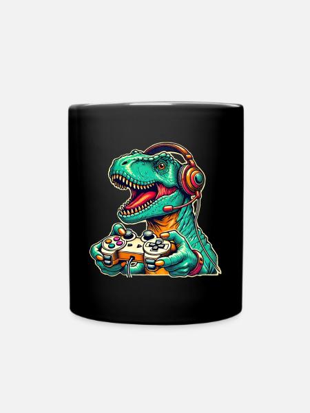 Dinosaurier Gaming T Rex - Tasse einfarbig - Schwarz