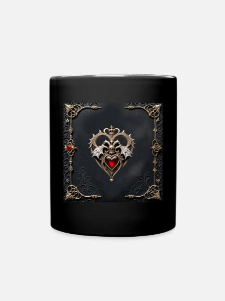 Atemberaubendes gotisches Herz - Tasse einfarbig - Schwarz
