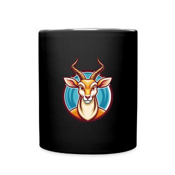 Impala Lustige Kawaii Cartoon Clipart Tier Haustier - Tasse einfarbig - Schwarz - Vorne