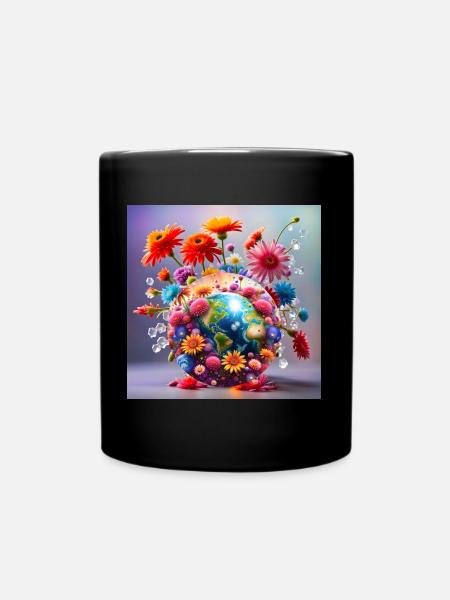 Planet Erde - Tasse einfarbig - Schwarz
