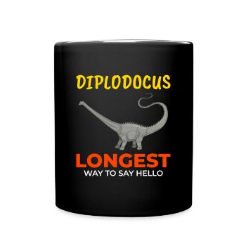 Diplodocus Dinosaur Fossil Hunting Paleontology - Full Colour Mug - black - Front