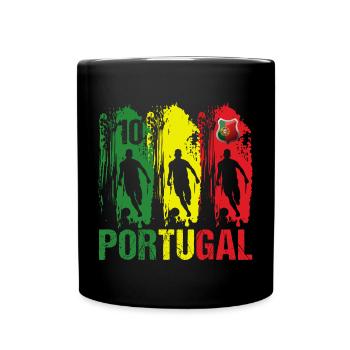 Drapeau Portugal Cadeau Football Portugais N° 10 - Mug uni - noir - Devant