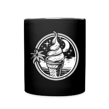 Eis Zeichnung - Tasse einfarbig - Schwarz - Vorne