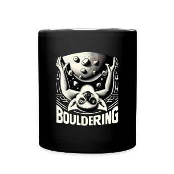 Bouldering Lemur Climbing Gift - Full Colour Mug - black - Front