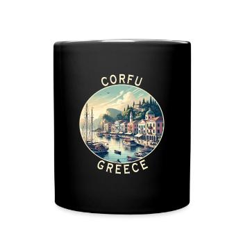 Korfu Griechenland Reise Design - Tasse einfarbig - Schwarz - Vorne