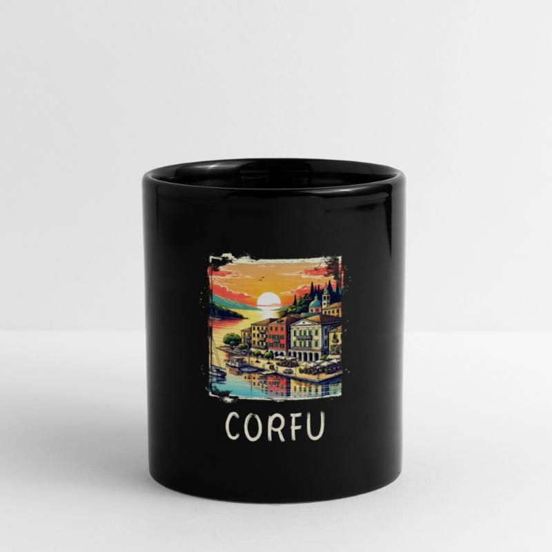 Corfu Greece panoramic design Full Colour Mug