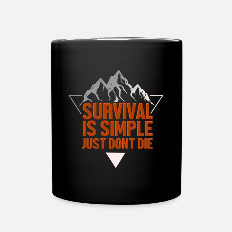 Outdoor Survival Prepper - Tasse einfarbig - Schwarz