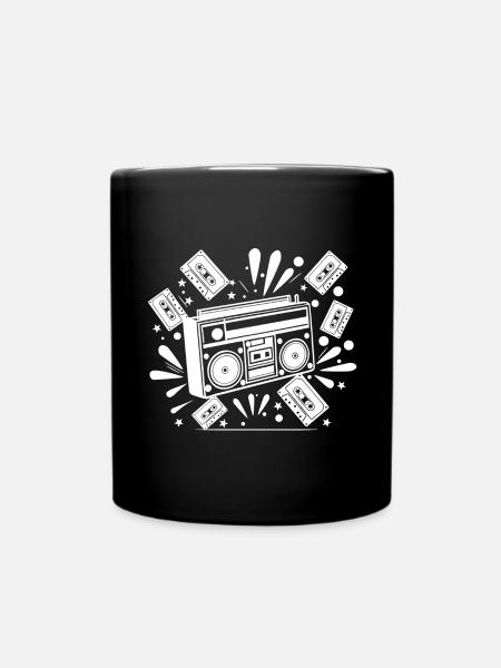 Boombox, music, nostalgia - Full Colour Mug - black