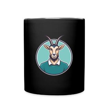 Oryx Kawaii Dessin animé Personnage Animal Animal Visage - Mug uni - noir - Devant
