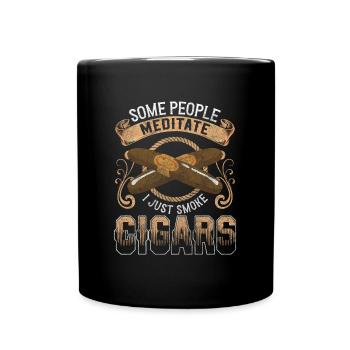 Zigarette Dampf Glimmstengel - Tasse einfarbig - Schwarz - Vorne