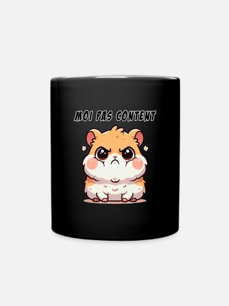 Hamster "Moi pas content" - Mug uni - noir