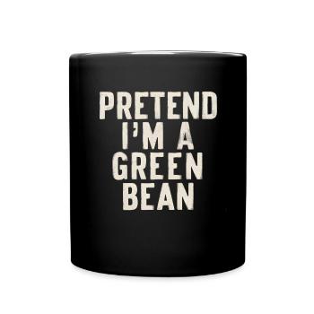 Grüne Bohnen - Tasse einfarbig - Schwarz - Vorne