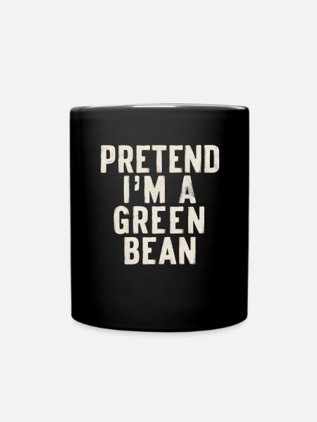 Grüne Bohnen - Tasse einfarbig - Schwarz