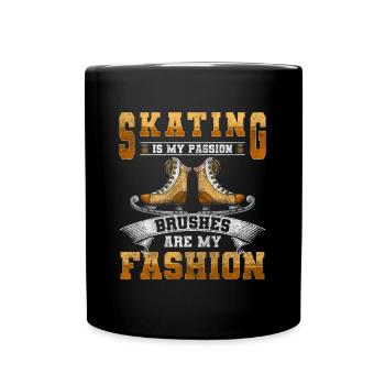Eislaufen Wintersport - Tasse einfarbig - Schwarz - Vorne