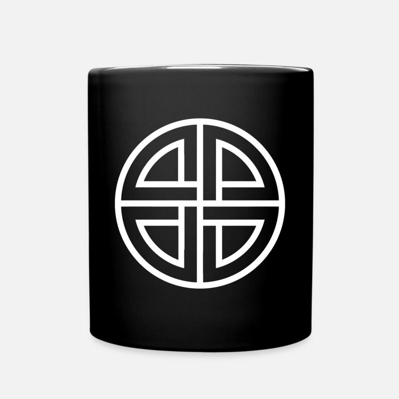 White shield knot - Full Colour Mug - black