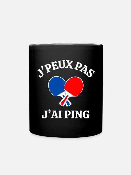 ping-pong, fan de ping-pong, ping - Mug uni - noir