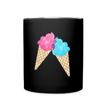 Couple de crème glacée duo glacier d’été salon de crème glacée cool d’été deux fan - Mug uni - noir - Devant