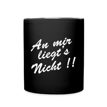 an mir liegt´s nicht (weiss) - Tasse einfarbig - Schwarz - Vorne