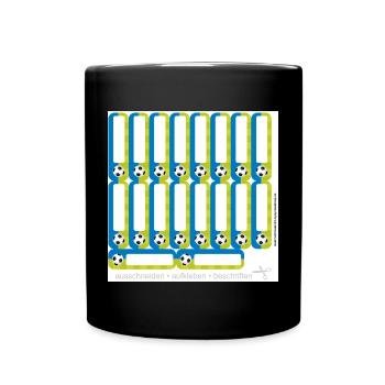 DIY School Sticker Set - Football Blue Green - 18 - Full Colour Mug - black - Front