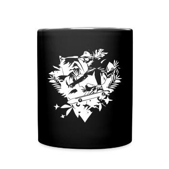 Skater Zeichnung - Tasse einfarbig - Schwarz - Vorne