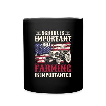 Bauer Acker Feld - Tasse einfarbig - Schwarz - Vorne