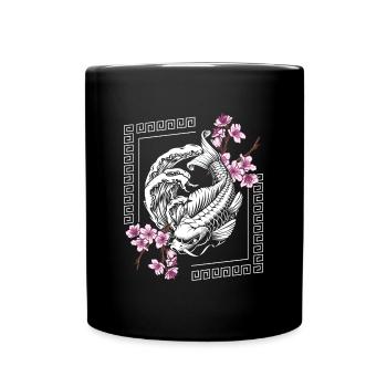 Orient Samurai Sagen Zeitreise - Tasse einfarbig - Schwarz - Vorne