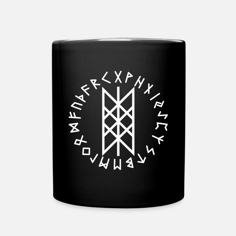 Wyrd weiße Runen - Tasse einfarbig - Schwarz