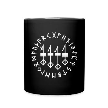 Sömnthorn-Runen-Siegel – Weiß - Tasse einfarbig - Schwarz - Vorne
