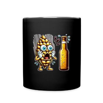 Design amusant de houblon à bière - Mug uni - noir - Devant