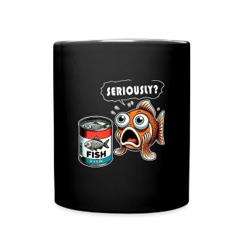 Funny canned fish design - Full Colour Mug - black - Front