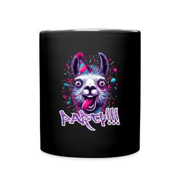 Party Llama Celebrate Gift - Full Colour Mug - black - Front