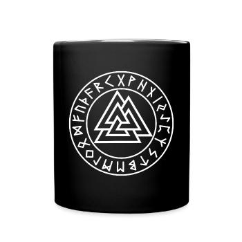 Valknut Runes Seal - White - Full Colour Mug - black - Front