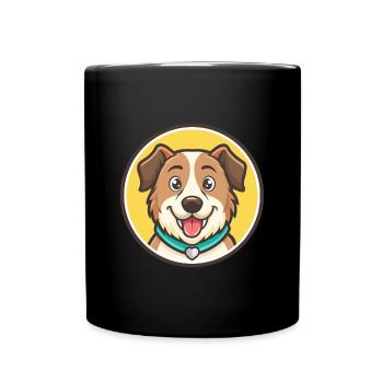 Slovensky Kopov Dog Breed Cartoon Kawaii Clipart - Full Colour Mug - black - Front