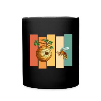 Ruche d’abeille - Mug uni - noir - Devant