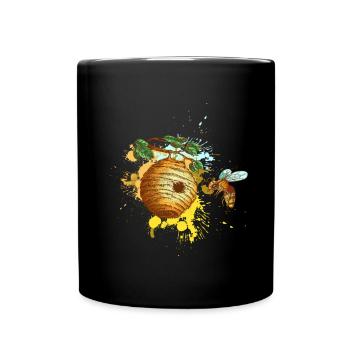 Ruche Abeille Apiculteur - Mug uni - noir - Devant