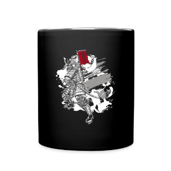 Orient Samurai Zeichnungen Kreatur - Tasse einfarbig - Schwarz - Vorne
