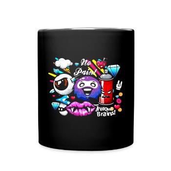 Graffiti Sprayer Boombox - Full Colour Mug - black - Front