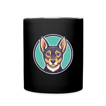 Abyssinian Sand Terrier Dog Breed Cartoon Kawaii - Full Colour Mug - black - Front